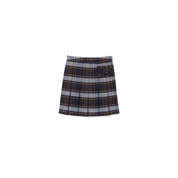 Plaid Pleated Two-Tab Skort